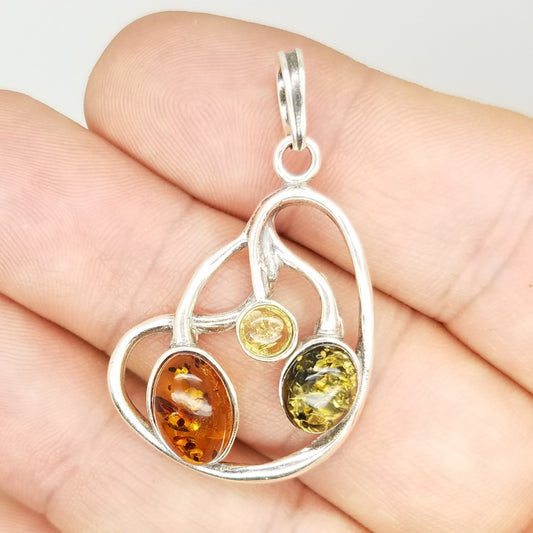 Baltic Amber Pendant Multi-color amber