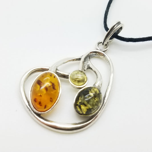 Baltic Amber Pendant Multi-color amber