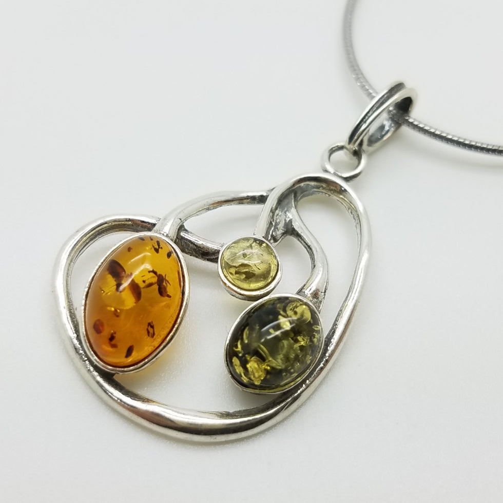 Baltic Amber Pendant Multi-color amber