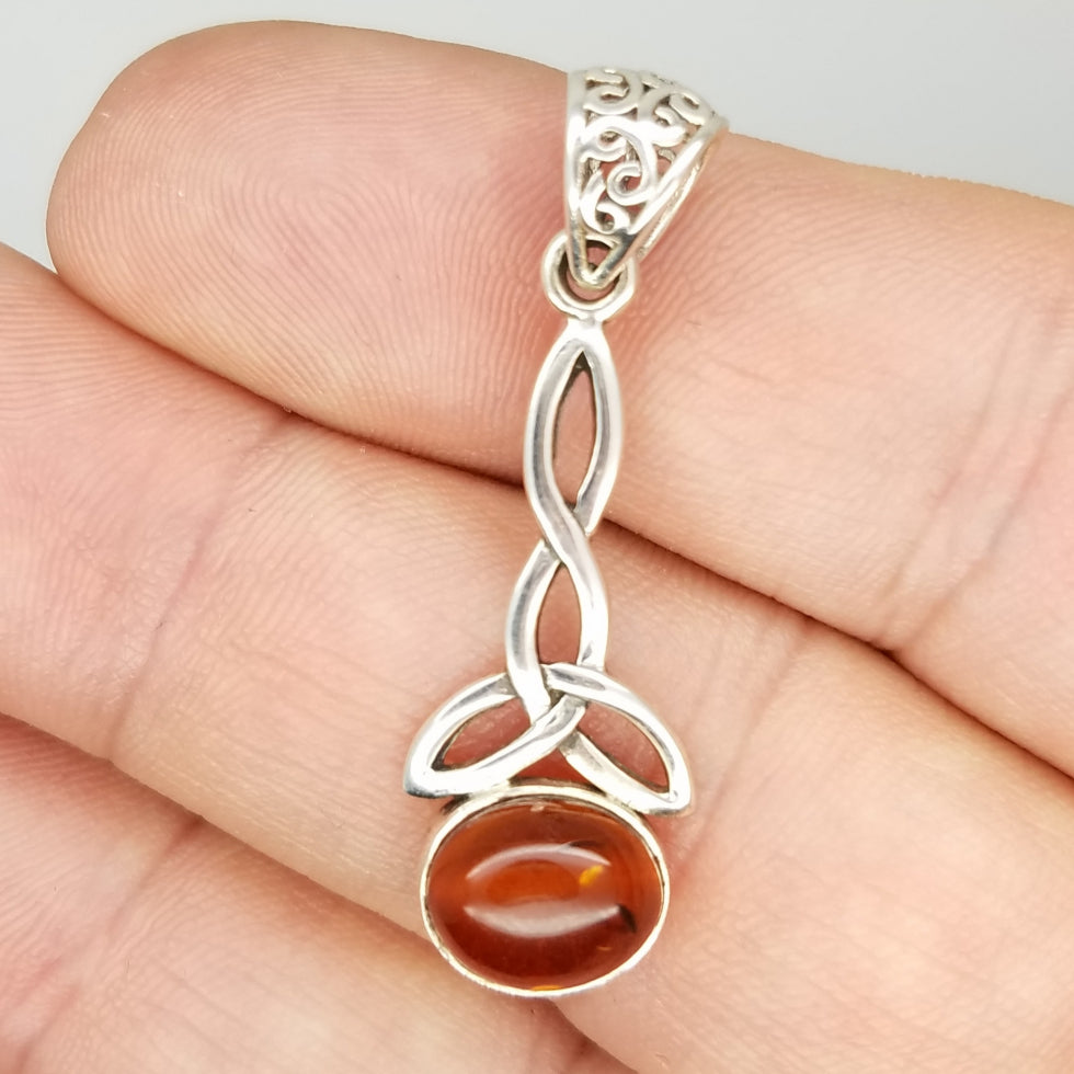 Baltic Amber Celtic Knot Pendant - The Meteorite Traders