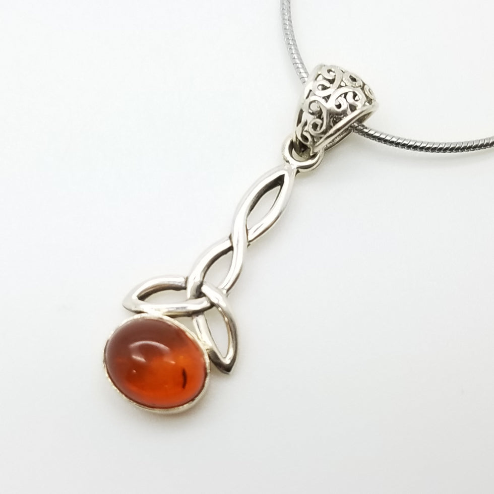 Baltic Amber Celtic Knot Pendant - The Meteorite Traders