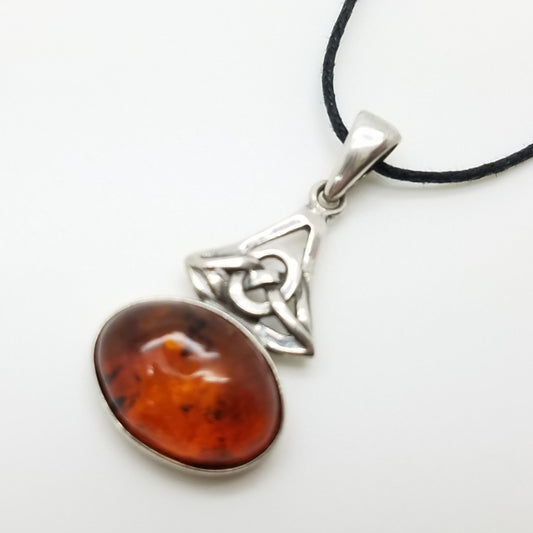 Baltic Amber Celtic Knot Pendant - The Meteorite Traders