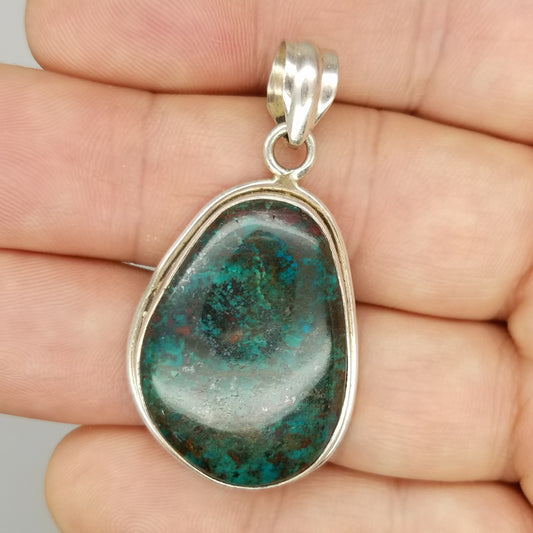 Dark Chrysocolla Pendant - The Meteorite Traders