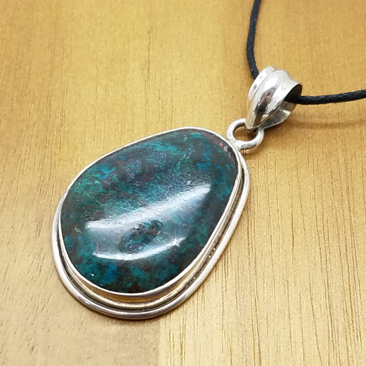 Dark Chrysocolla Pendant - The Meteorite Traders