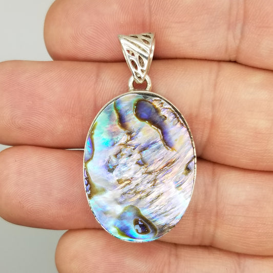 abalone pendant sterling silver