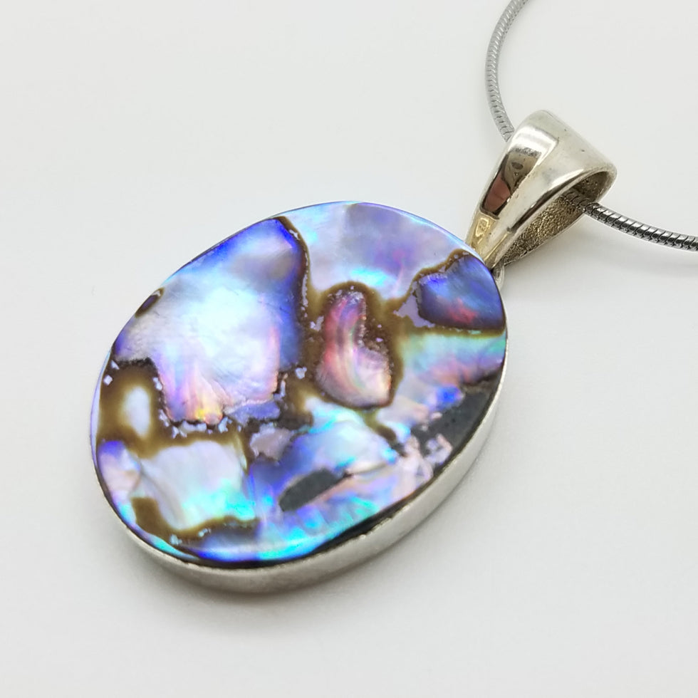 abalone pendant sterling silver