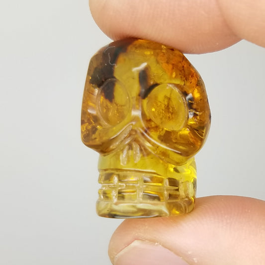 Skull Amber Carving - The Meteorite Traders