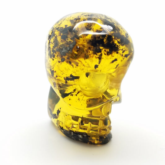 Large Skull Amber Carving - The Meteorite Traders