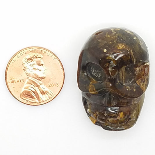 Skull Amber Carving - The Meteorite Traders