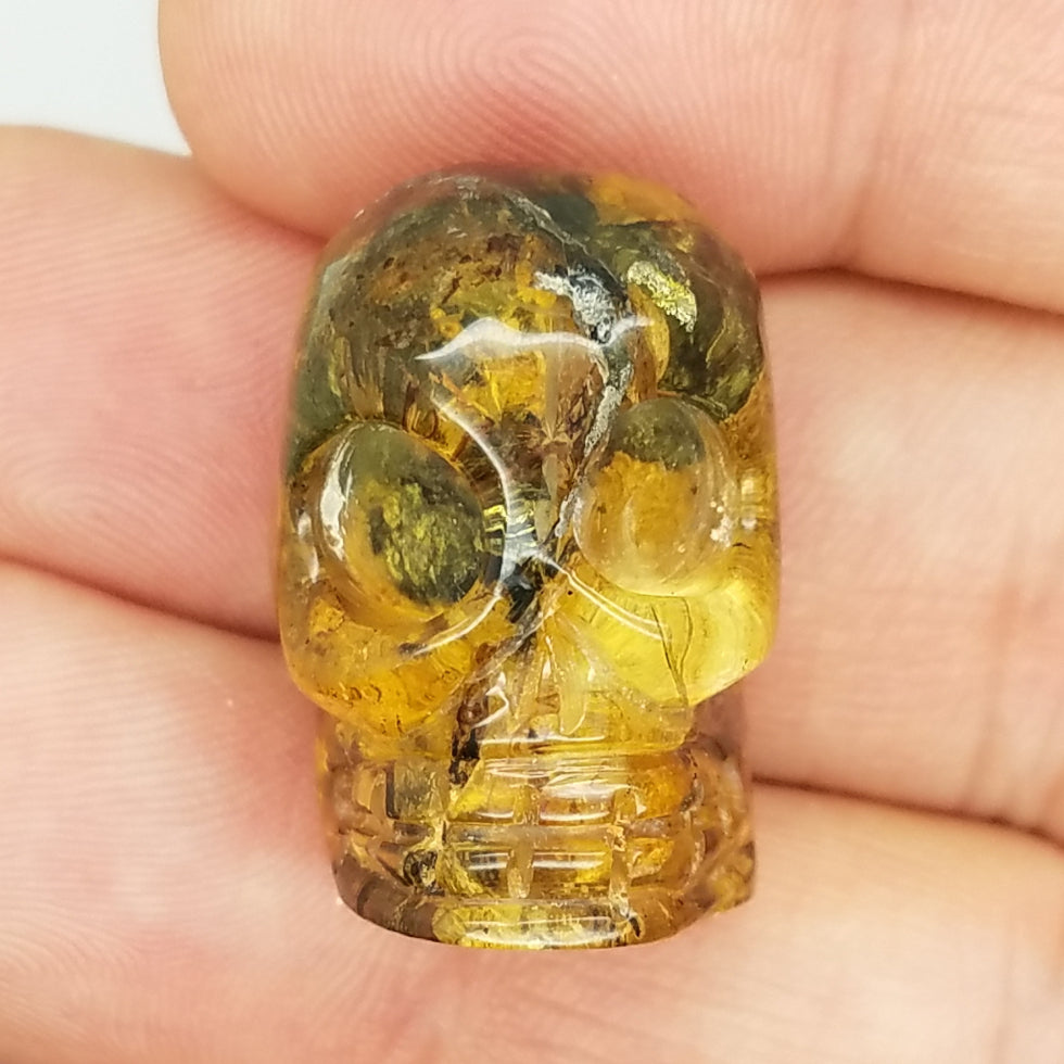 Skull Amber Carving - The Meteorite Traders