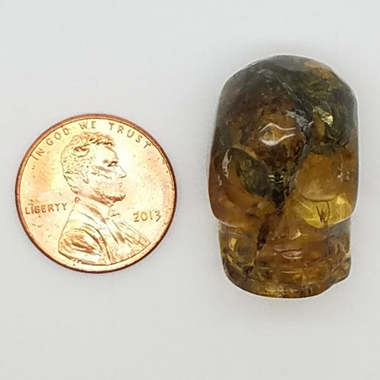 Skull Amber Carving - The Meteorite Traders