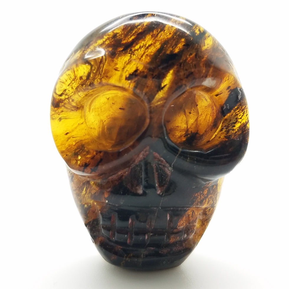 Large Skull Amber Carving Cabochon - The Meteorite Traders