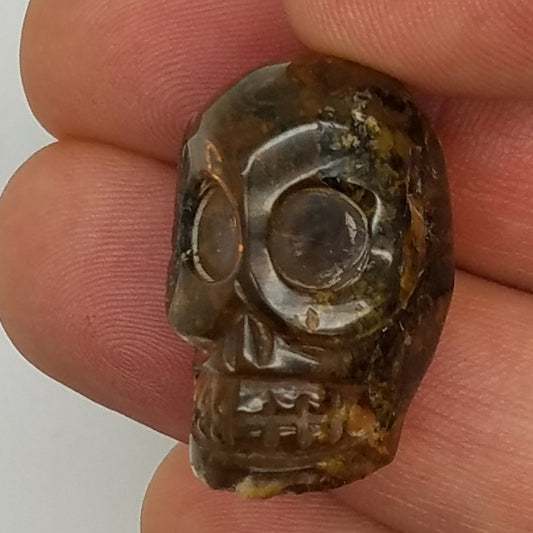 Skull Amber Carving - The Meteorite Traders