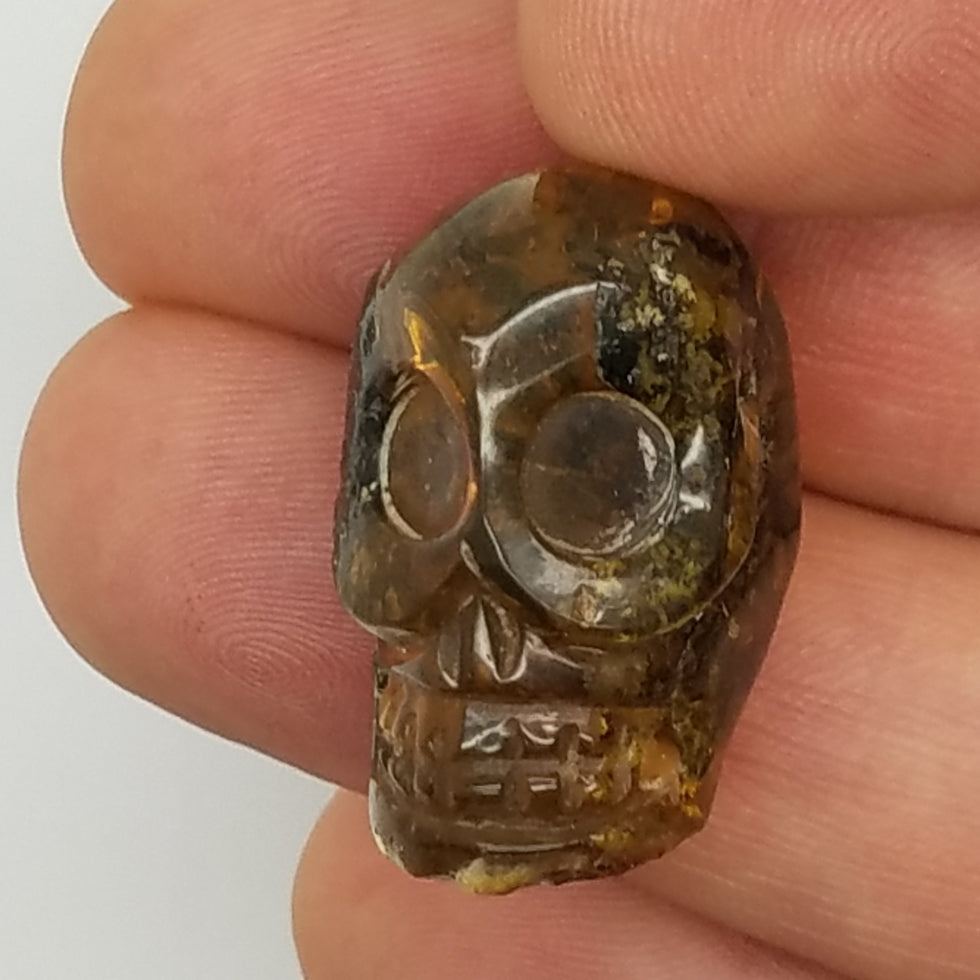 Skull Amber Carving - The Meteorite Traders