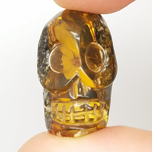 Skull Amber Carving - The Meteorite Traders