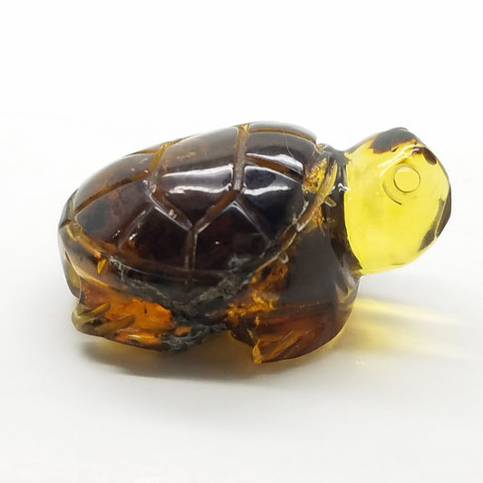 Carved Turtle in Amber - The Meteorite Traders