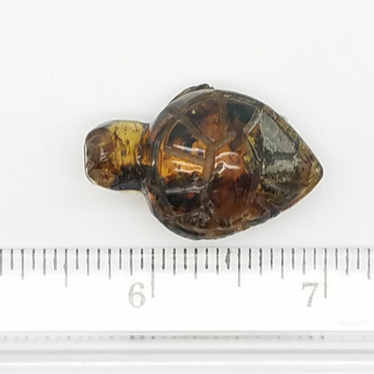 Carved Turtle in Amber - The Meteorite Traders