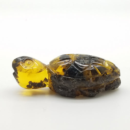 Carved Turtle in Amber - The Meteorite Traders