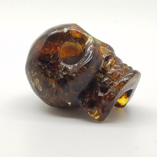 Carved Amber Skull - The Meteorite Traders