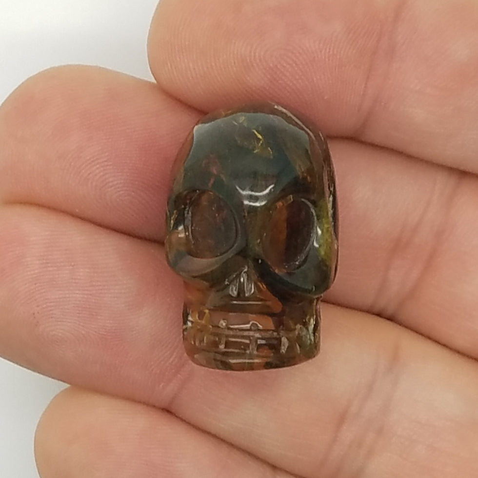 Carved Amber Skull - The Meteorite Traders