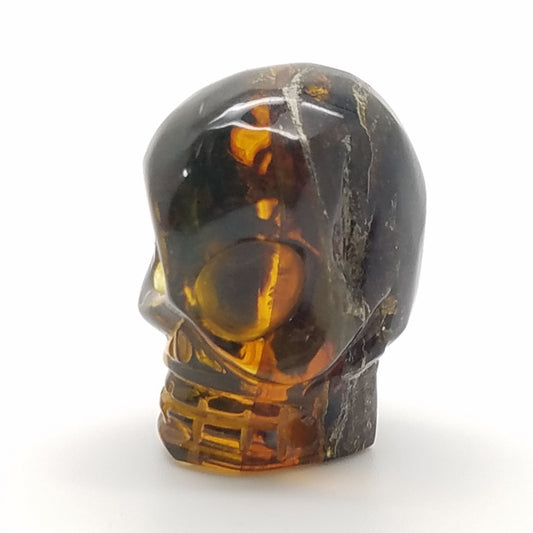 Carved Amber Skull - The Meteorite Traders