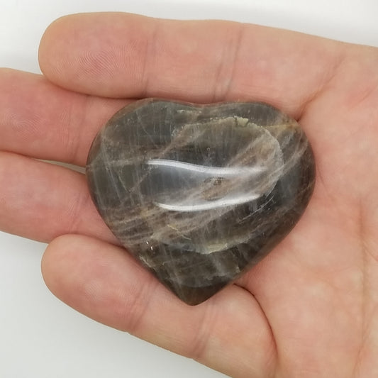 Black Moonstone Heart Shape - The Meteorite Traders