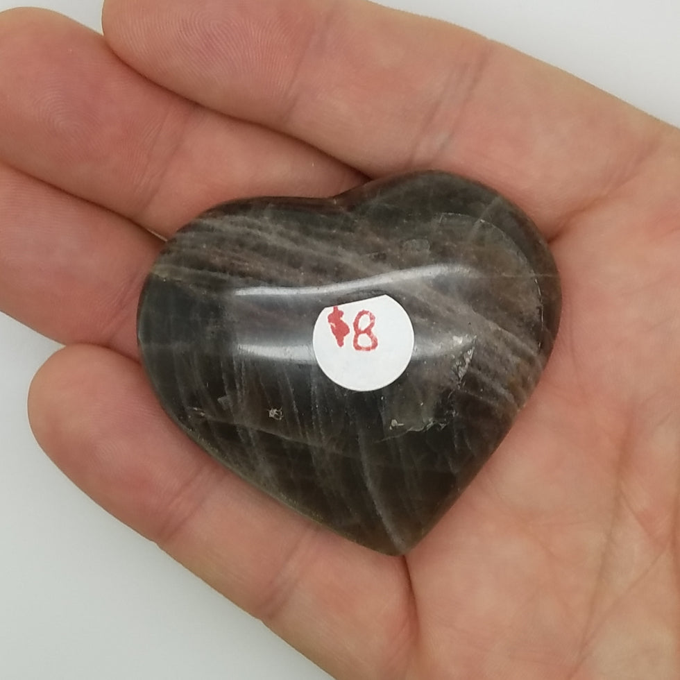 Black Moonstone Heart Shape - The Meteorite Traders
