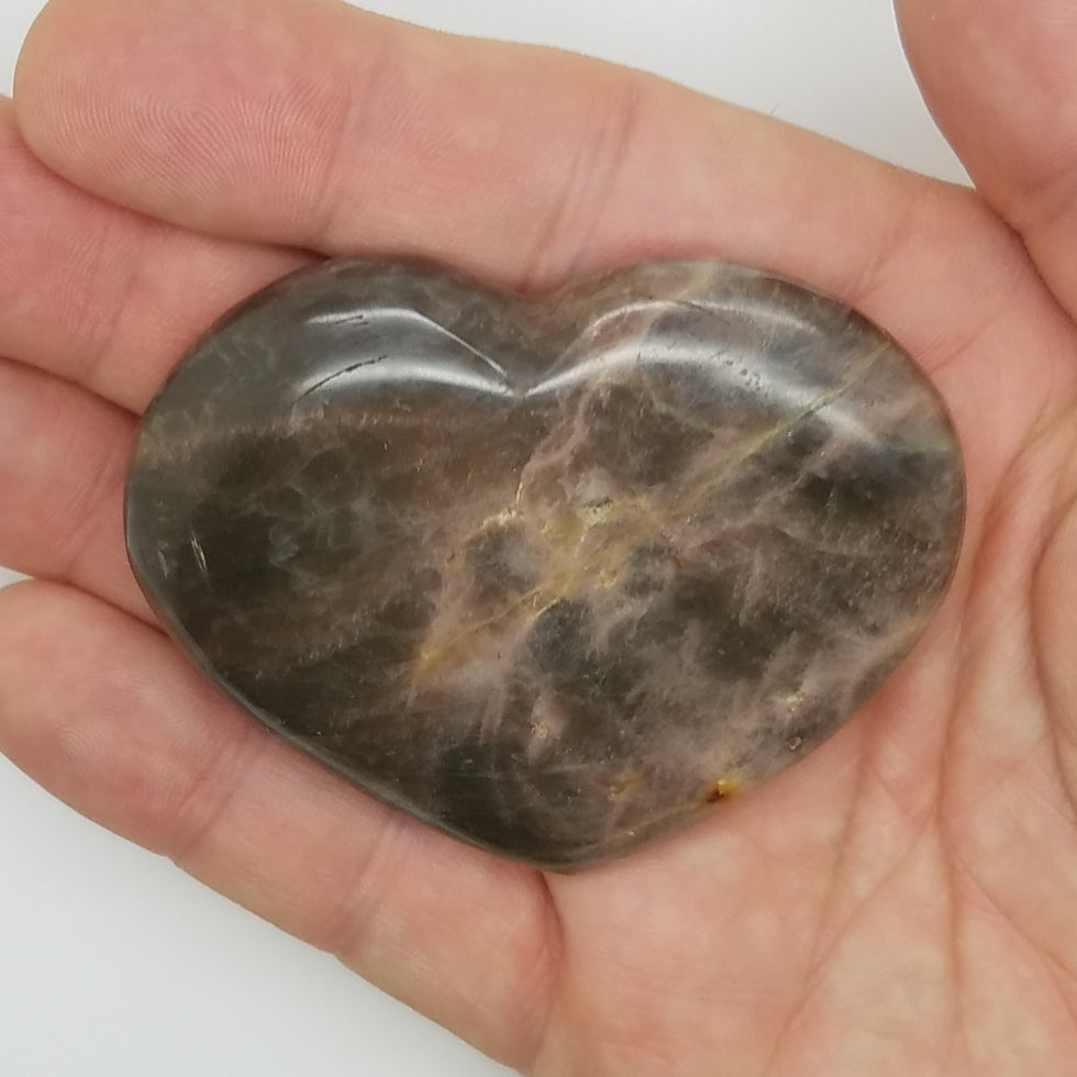 Black Moonstone Heart Shape - The Meteorite Traders