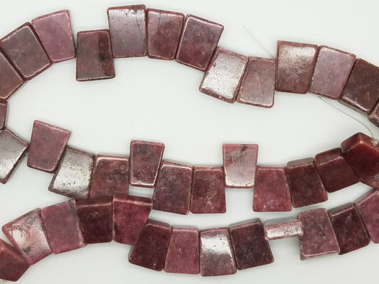 Red Lepidolite Trapezoid Shape Beads Kyanite King