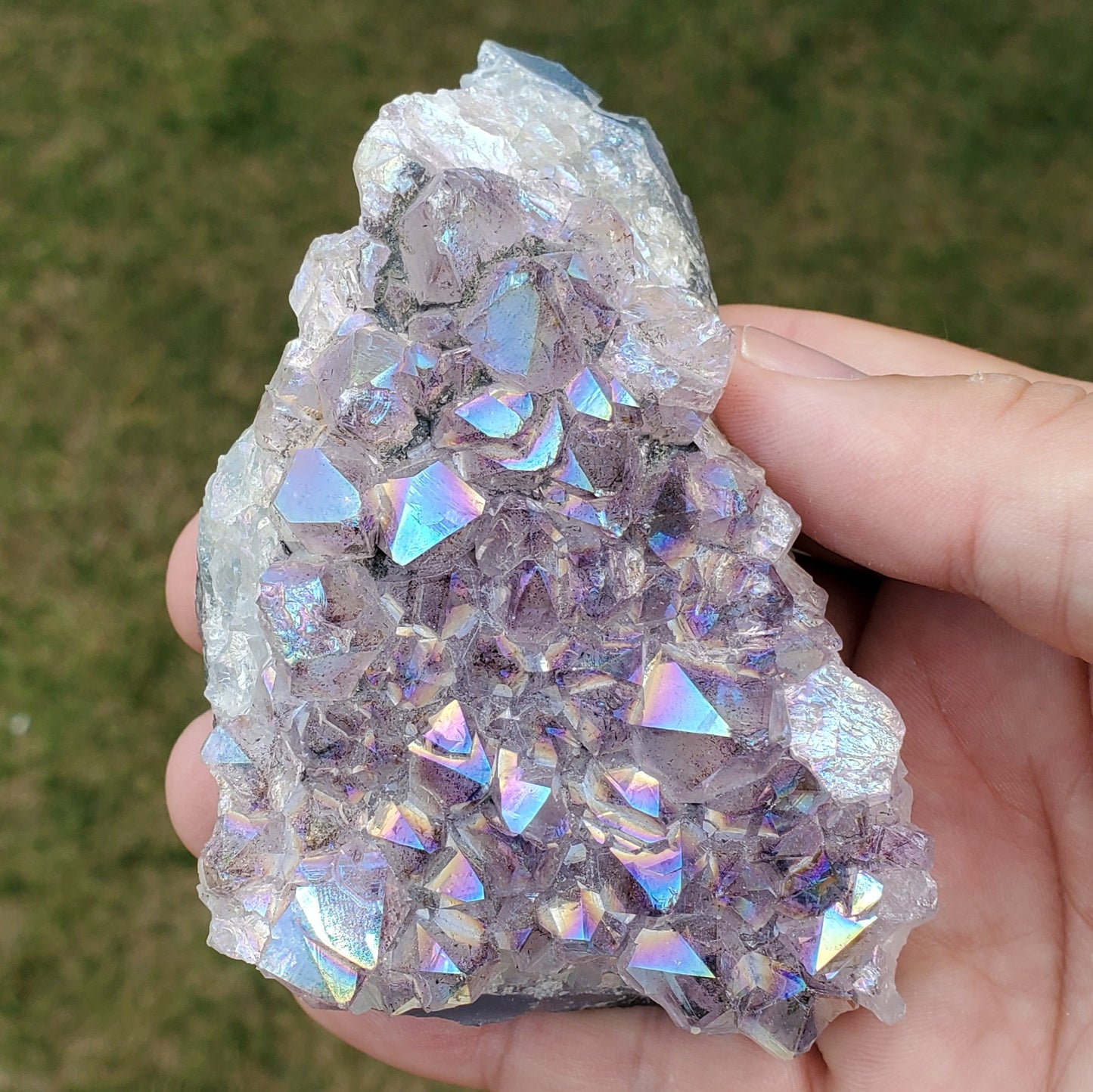 Amethyst Rainbow Aura Crystal Cluster