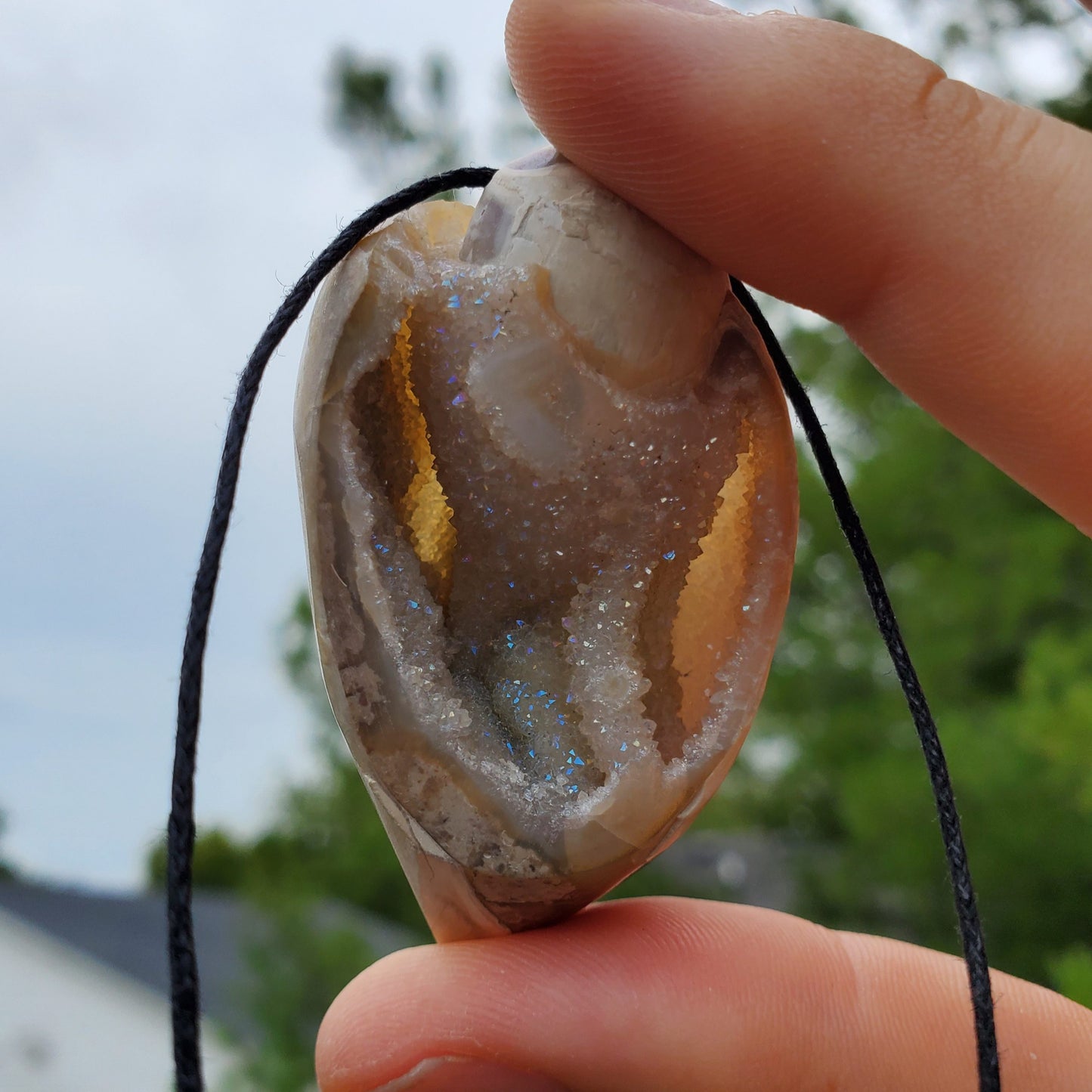 Spiralite Aura Fossil Pendant