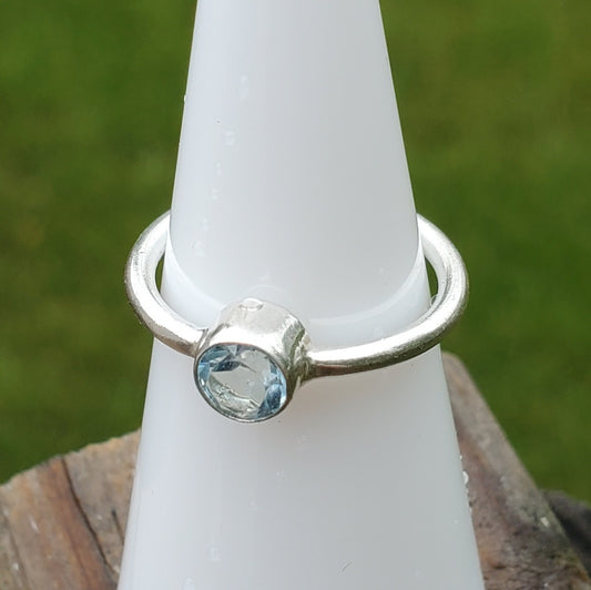 Blue Topaz Sterling Silver Ring