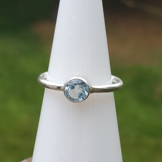 Blue Topaz Sterling Silver Ring