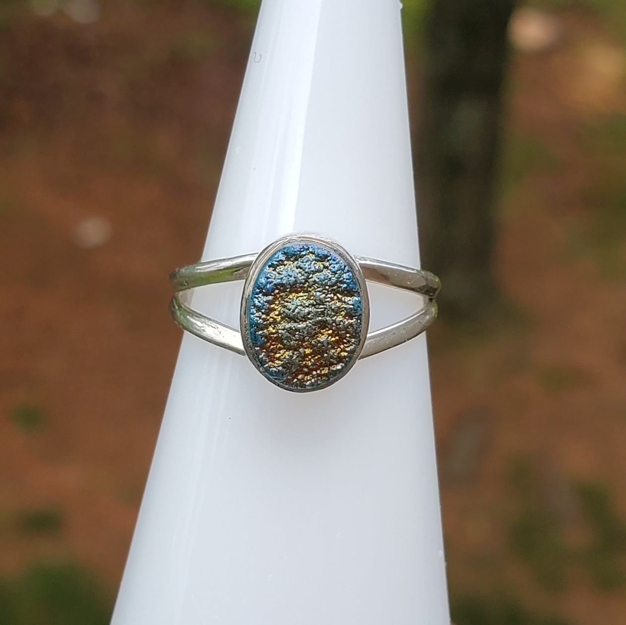 Titanium Druzy Aura Sterling Ring | Size 6 - The Meteorite Traders