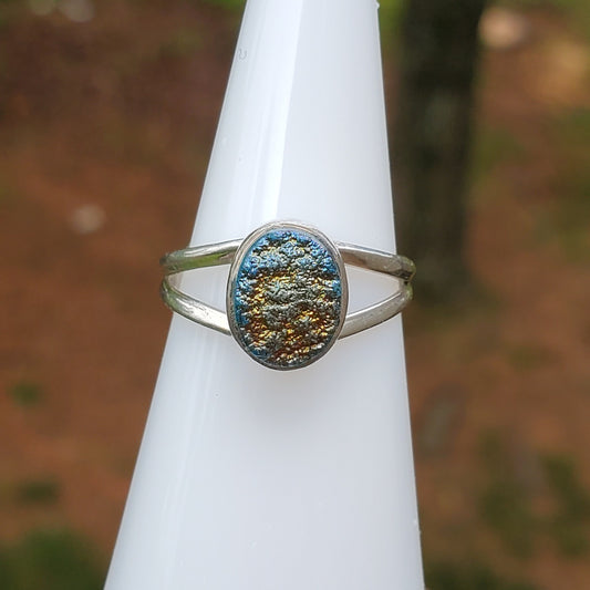 Titanium Druzy Aura Sterling Ring | Size 6 - The Meteorite Traders