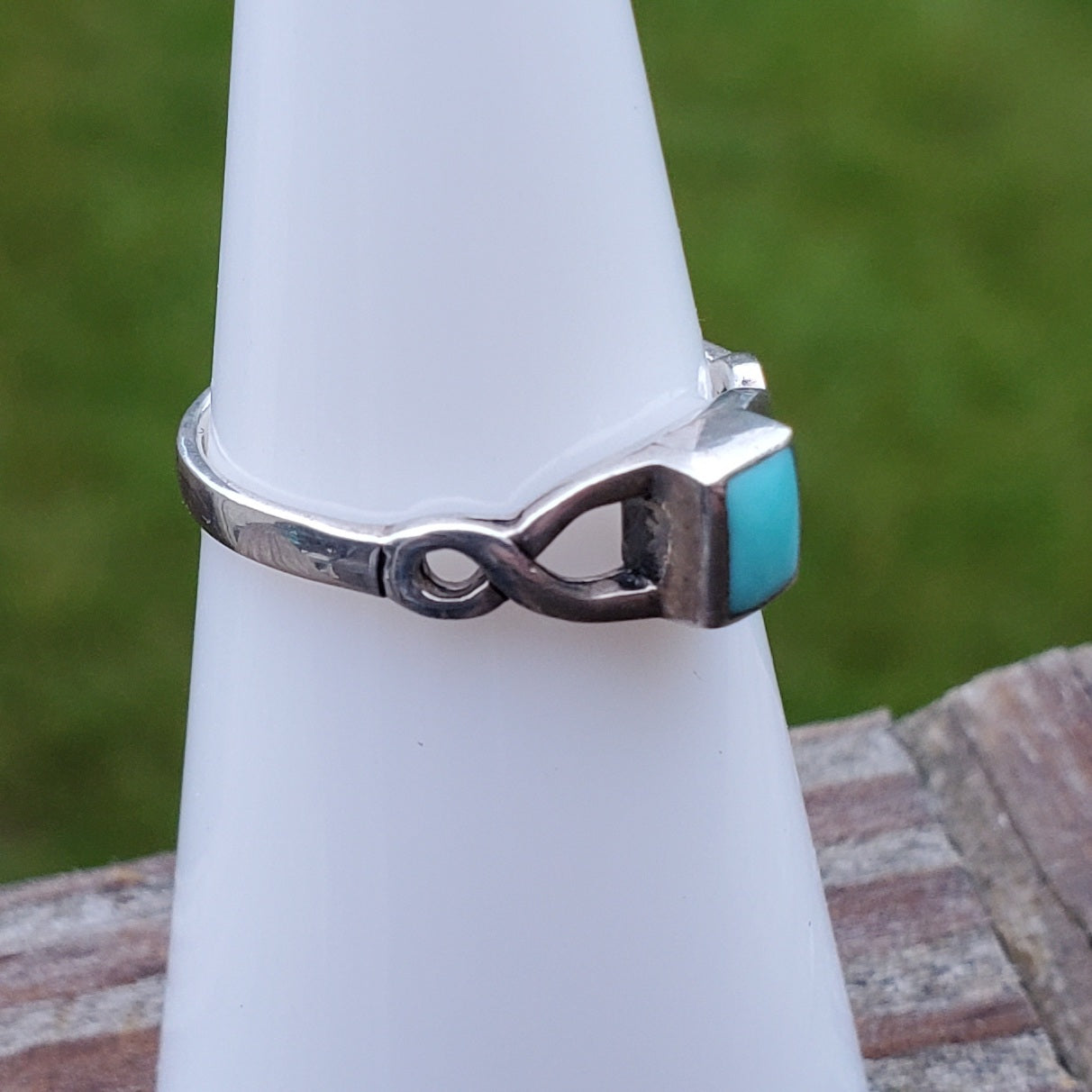 Blue Turquoise Gemstone Sterling Ring