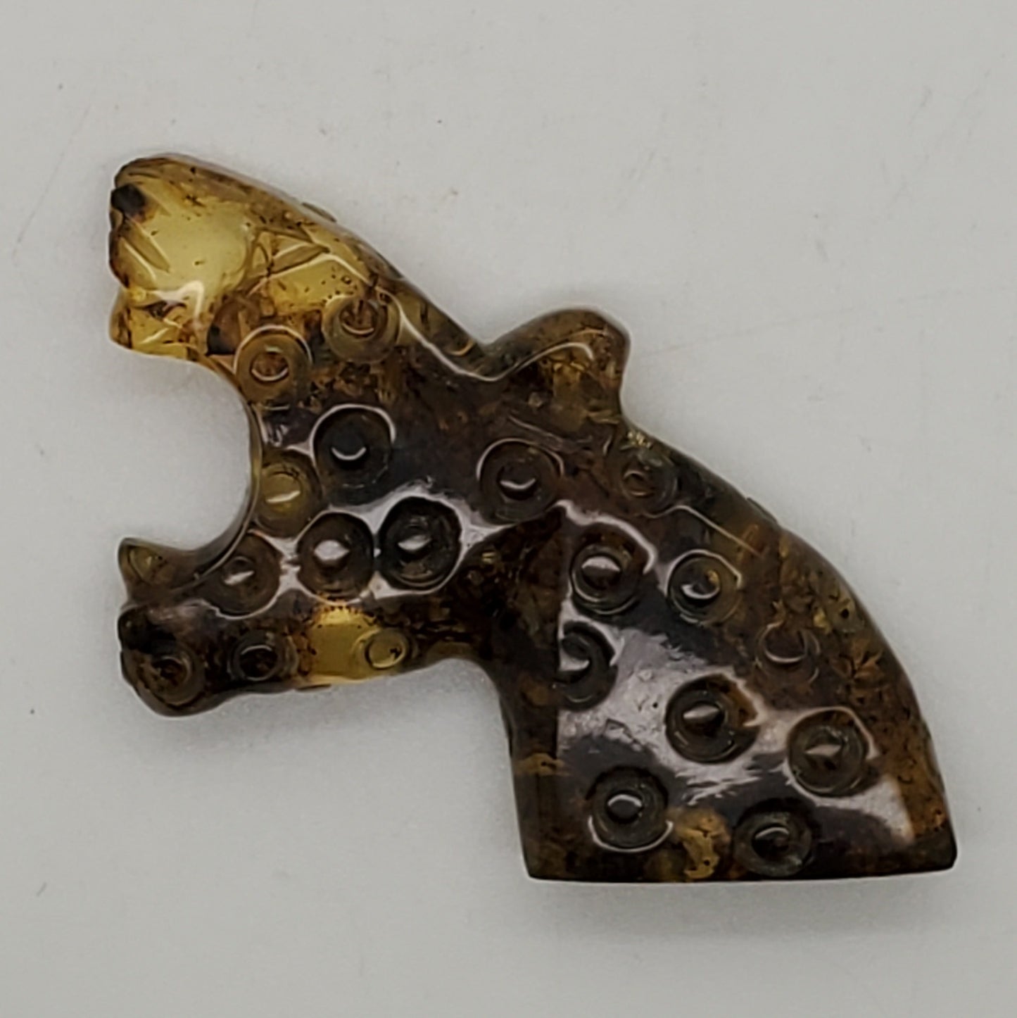 Jaguar Talisman Amber Carving