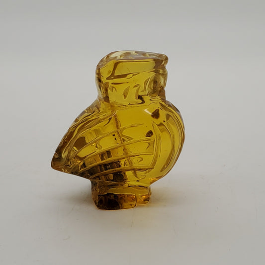 Owl Amber Talisman Carving