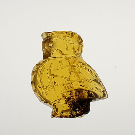 Owl Amber Talisman Carving