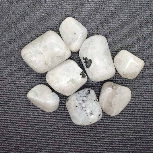 Rainbow Moonstone Tumbled Gemstones | 5 pc