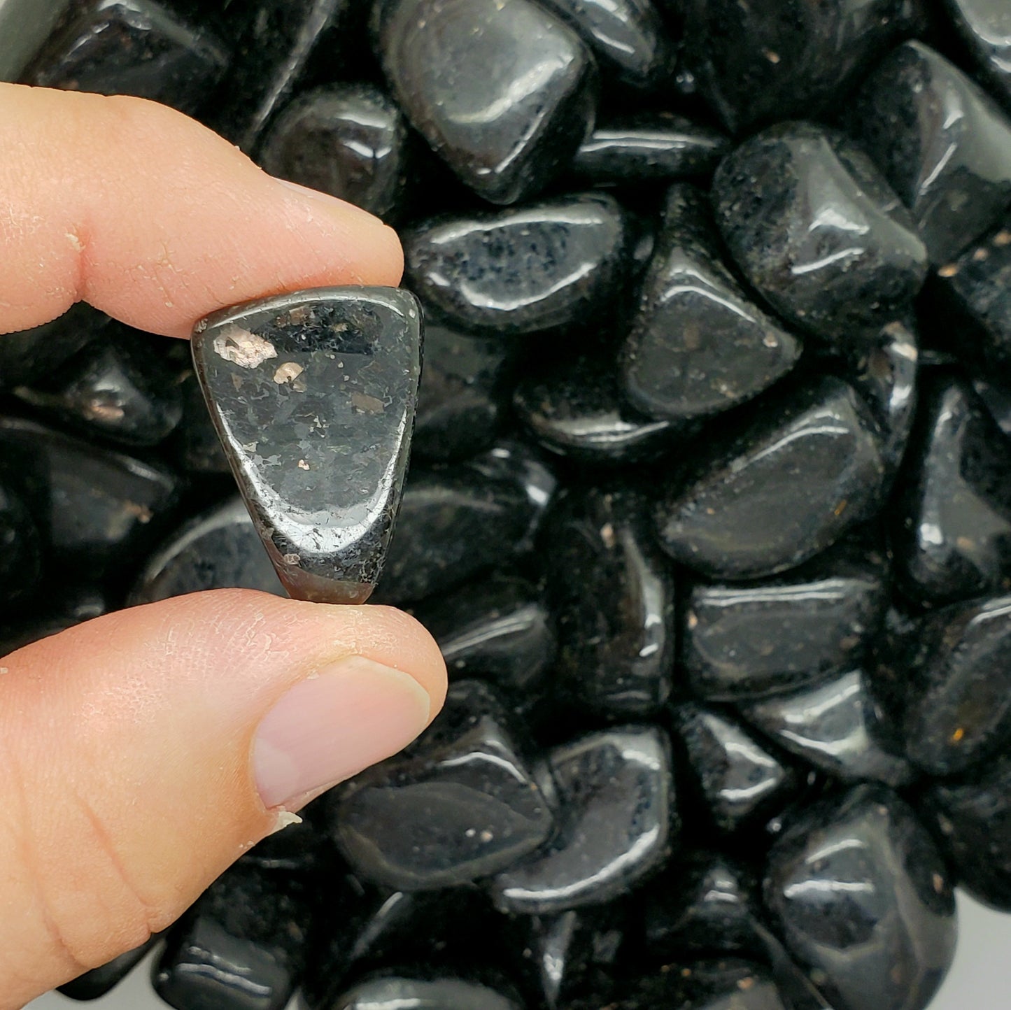 Indian Nuummite Tumbled Stone | 1 Pc - The Meteorite Traders