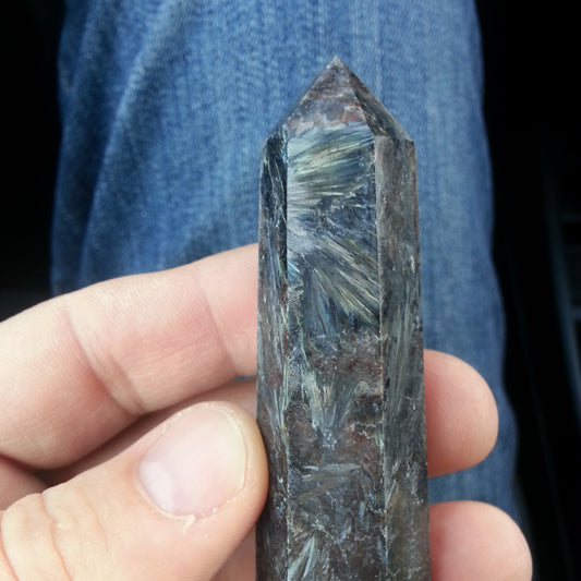 Arfvedsonite Polished Point 1 Random Point - The Meteorite Traders