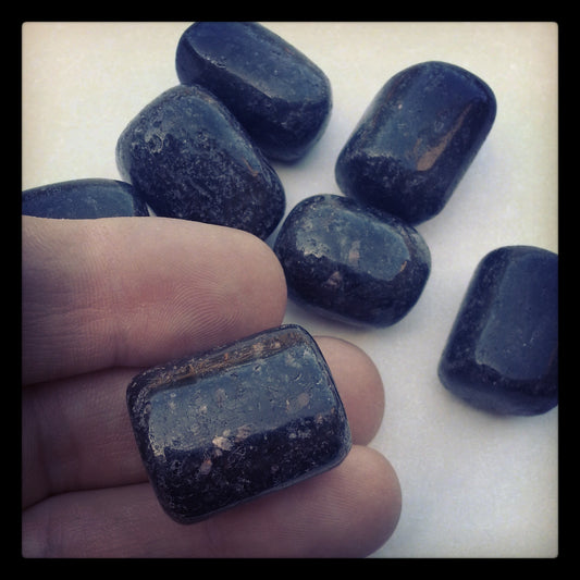 Indian Nuummite Tumbled Stones | 4oz - The Meteorite Traders