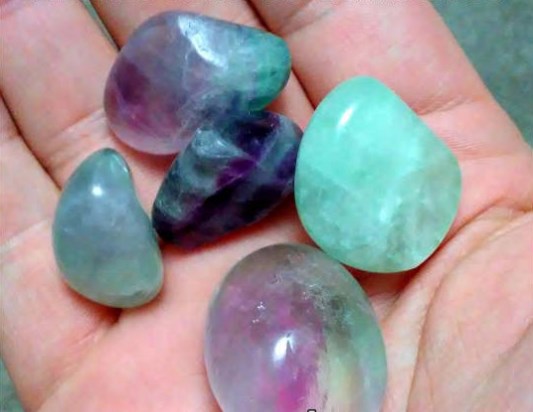 RAINBOW FLUORITE | Tumbled Gemstones | 5 pieces