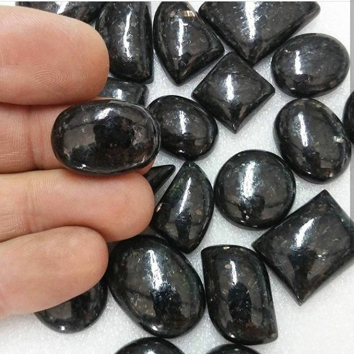 Indian Nuummite Cabochons 2 Pc