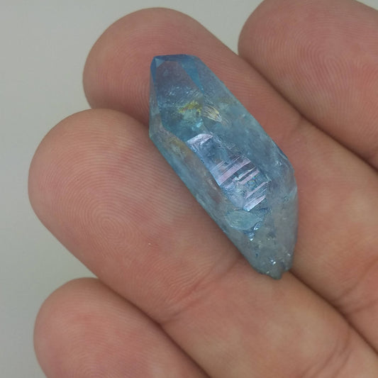 Aqua Aura Quartz Crystal Specimen | Metaphysical | Wire Wrapping | 1B