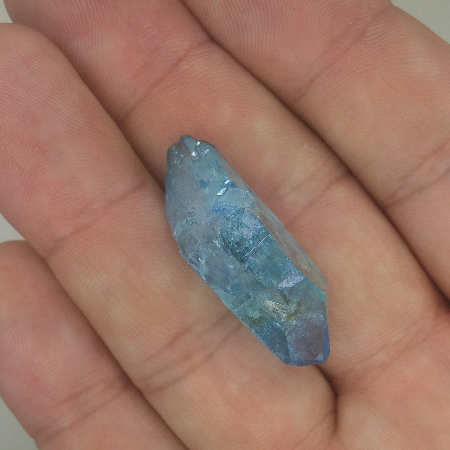 Aqua Aura Quartz Crystal Specimen | Metaphysical | Wire Wrapping | 1B