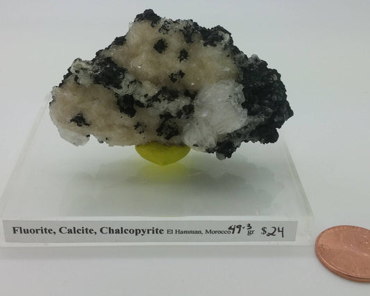 Dalmation Fluorite Calcite Pyrite | Unusual and Unique Specimen | 49.3gr
