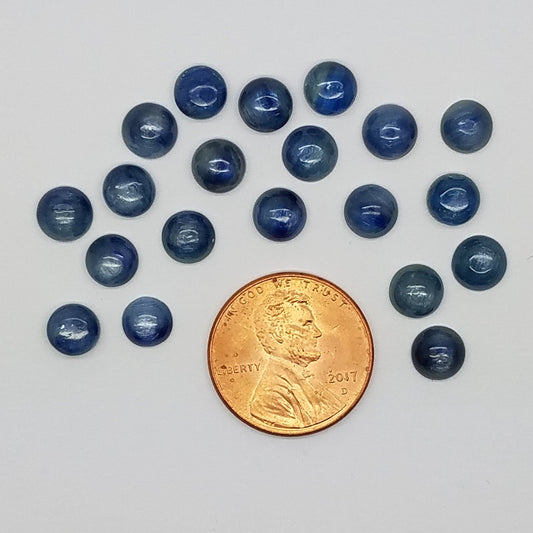 Blue Kyanite Round Cabochons 6mm