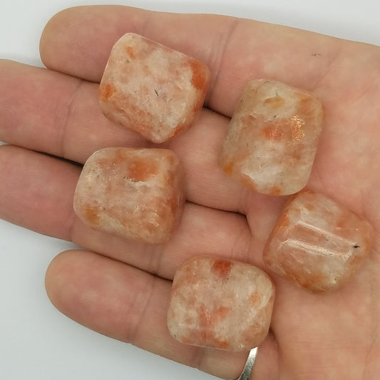 SUNSTONE TUMBLED GEMSTONES | 5 pc set